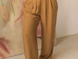 Anjie Brown High-Waisted Wide Leg Pants